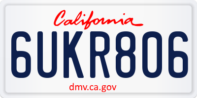 CA license plate 6UKR806