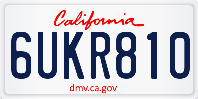 CA license plate 6UKR810