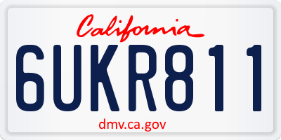 CA license plate 6UKR811