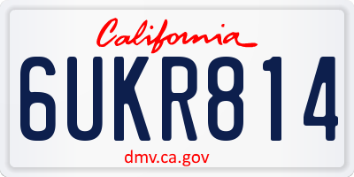 CA license plate 6UKR814