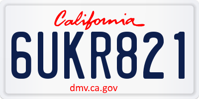 CA license plate 6UKR821