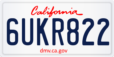 CA license plate 6UKR822