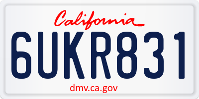 CA license plate 6UKR831
