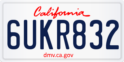 CA license plate 6UKR832