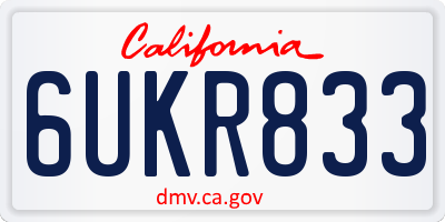 CA license plate 6UKR833