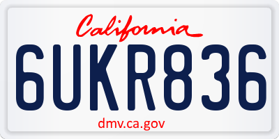 CA license plate 6UKR836