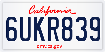 CA license plate 6UKR839