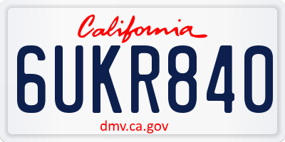 CA license plate 6UKR840