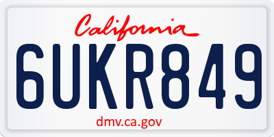 CA license plate 6UKR849