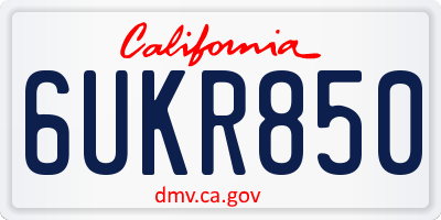 CA license plate 6UKR850