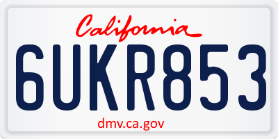 CA license plate 6UKR853