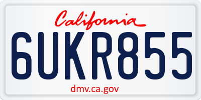 CA license plate 6UKR855
