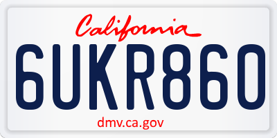 CA license plate 6UKR860