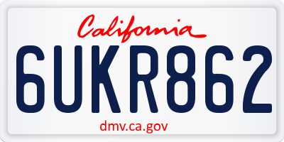 CA license plate 6UKR862