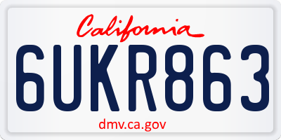 CA license plate 6UKR863