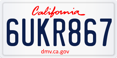 CA license plate 6UKR867