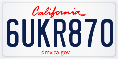 CA license plate 6UKR870