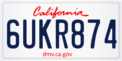 CA license plate 6UKR874