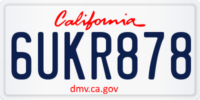 CA license plate 6UKR878