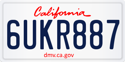 CA license plate 6UKR887