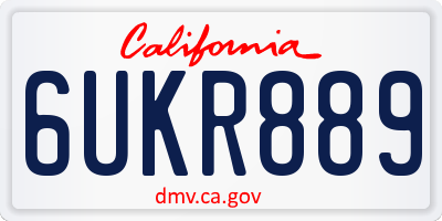 CA license plate 6UKR889