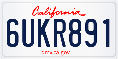 CA license plate 6UKR891