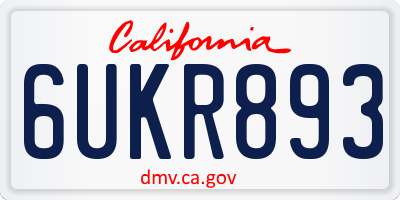 CA license plate 6UKR893