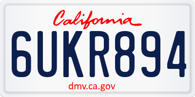 CA license plate 6UKR894