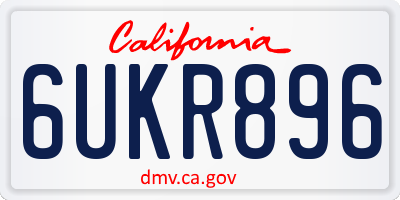 CA license plate 6UKR896