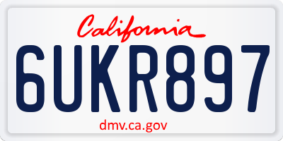 CA license plate 6UKR897