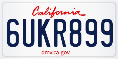CA license plate 6UKR899