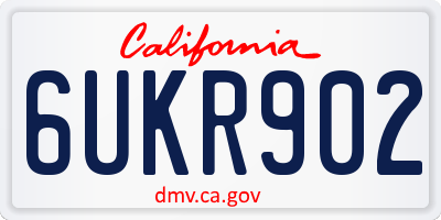 CA license plate 6UKR902