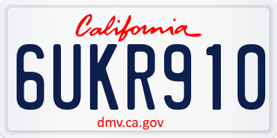 CA license plate 6UKR910