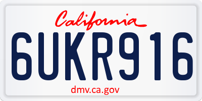 CA license plate 6UKR916