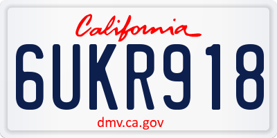 CA license plate 6UKR918