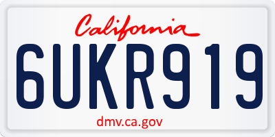 CA license plate 6UKR919