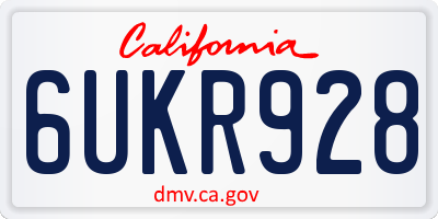CA license plate 6UKR928