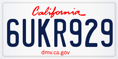 CA license plate 6UKR929