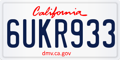 CA license plate 6UKR933