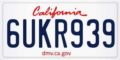 CA license plate 6UKR939