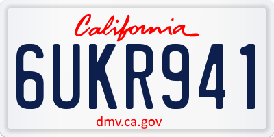 CA license plate 6UKR941