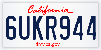 CA license plate 6UKR944
