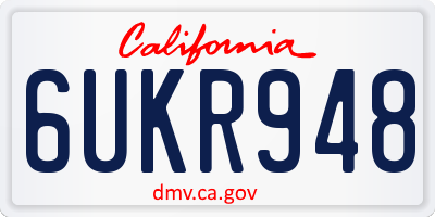 CA license plate 6UKR948