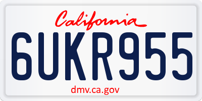 CA license plate 6UKR955