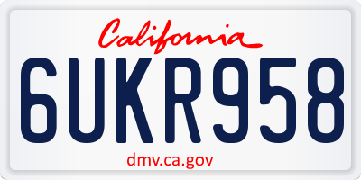 CA license plate 6UKR958