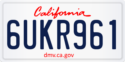 CA license plate 6UKR961