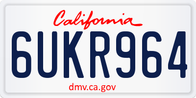 CA license plate 6UKR964