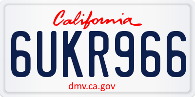 CA license plate 6UKR966