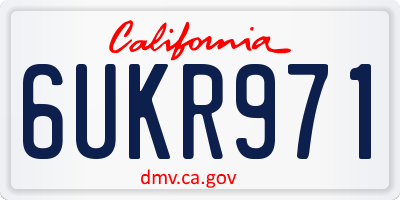 CA license plate 6UKR971