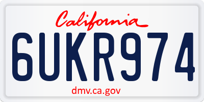 CA license plate 6UKR974